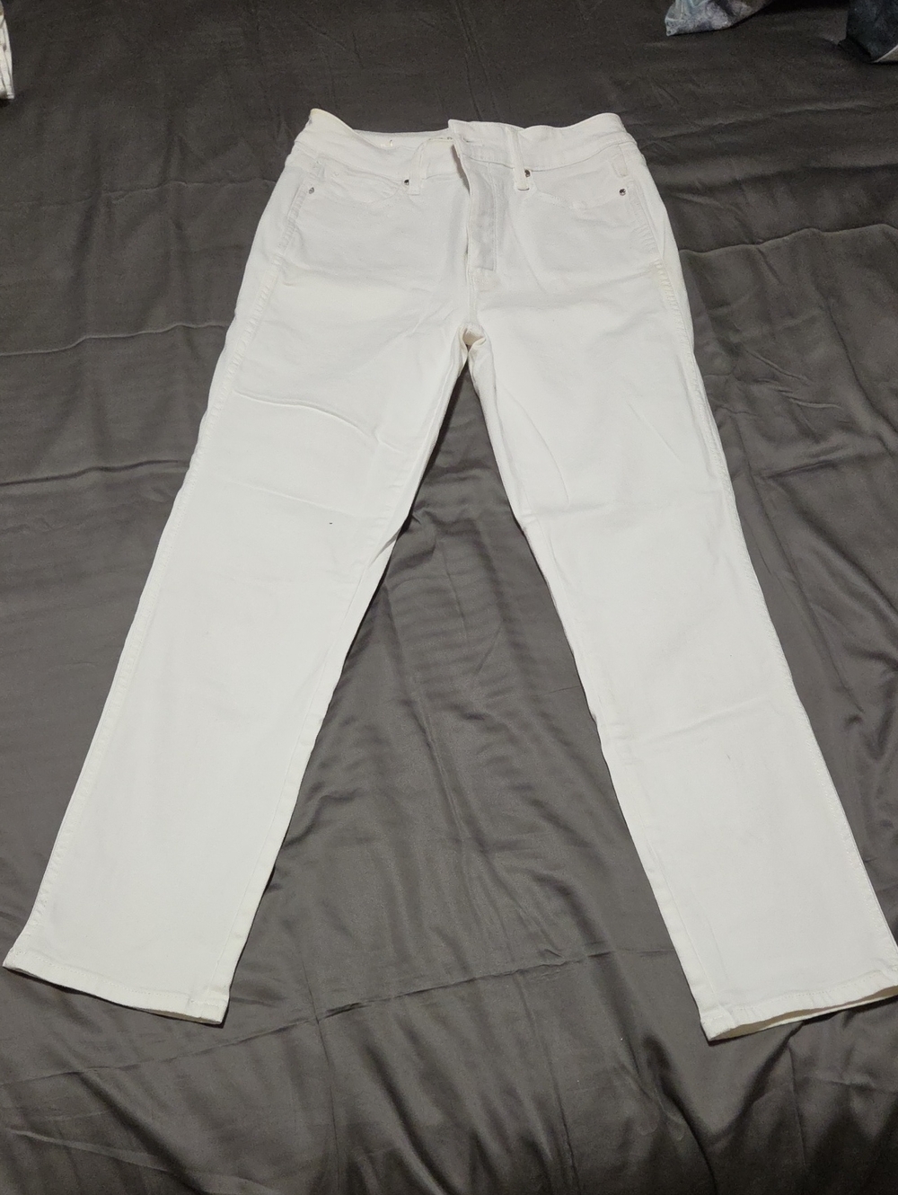 White Straight-Leg Jeans